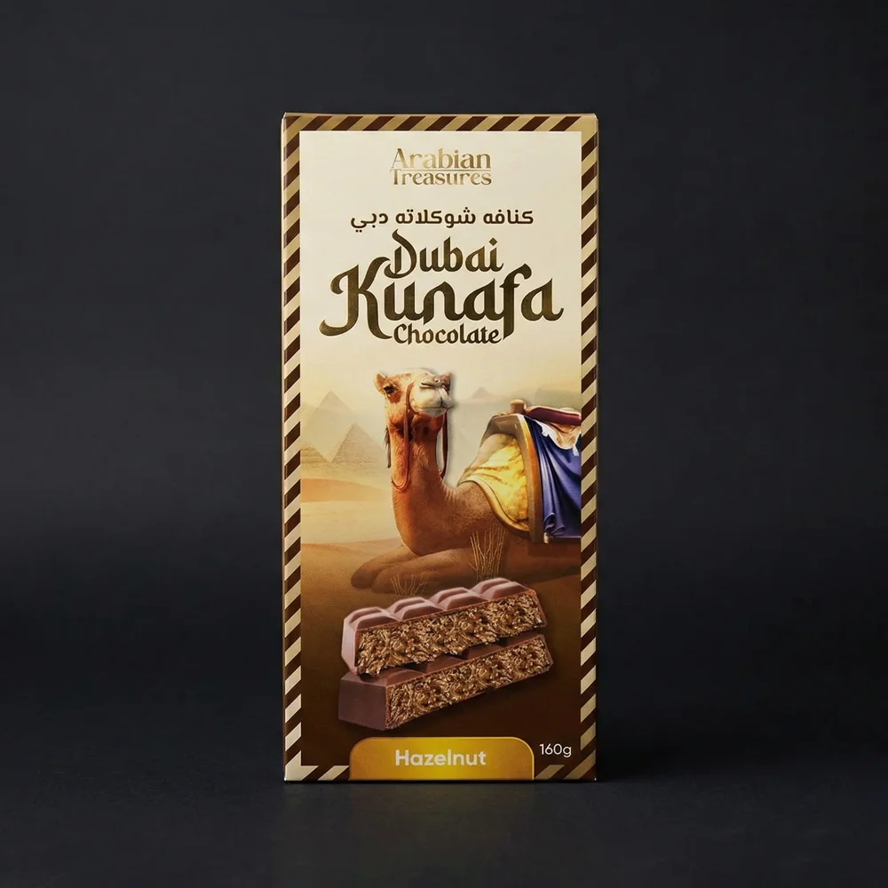 Arabian Treasures - Dubai Kunafa Chocolate (Hazelnut 160g)