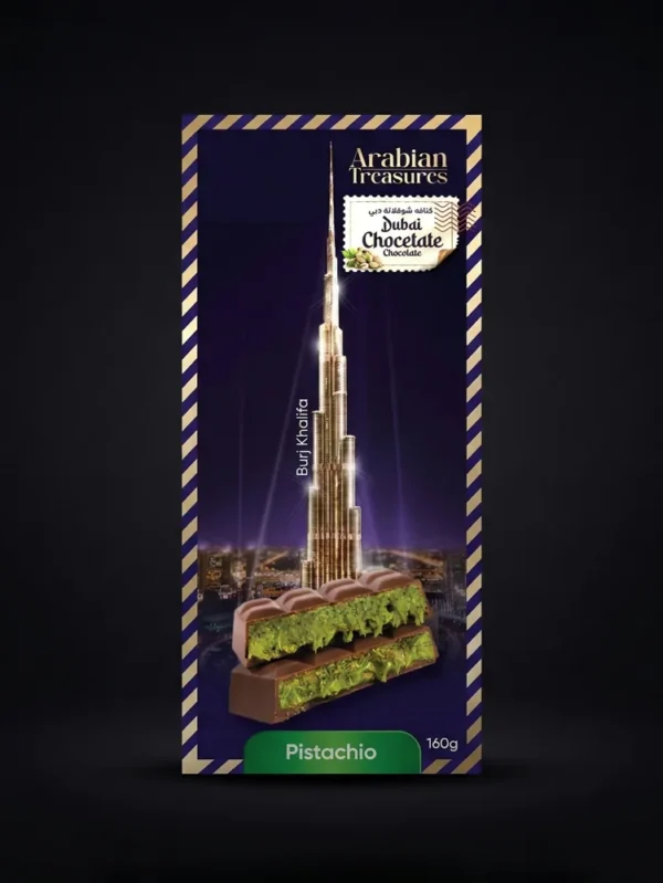 Arabian Treasures - Dubai Kunafa Chocolate (Pistachio 160g)
